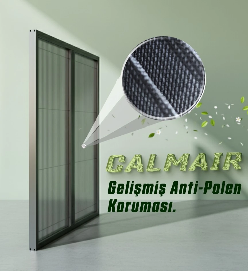 CalmAir DOUBLE Akordeon Pileli Plise Kapı Sineklik - Antrasit Sineklik